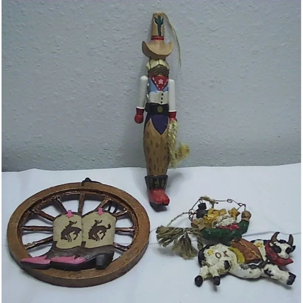 Cowboy Country Christmas Ornament Bundle 3 Ornaments